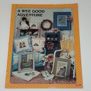 3/$15 VTG A Wee Good Adventure Charted Cross Stitch Patterns Craftways N63 ©1984